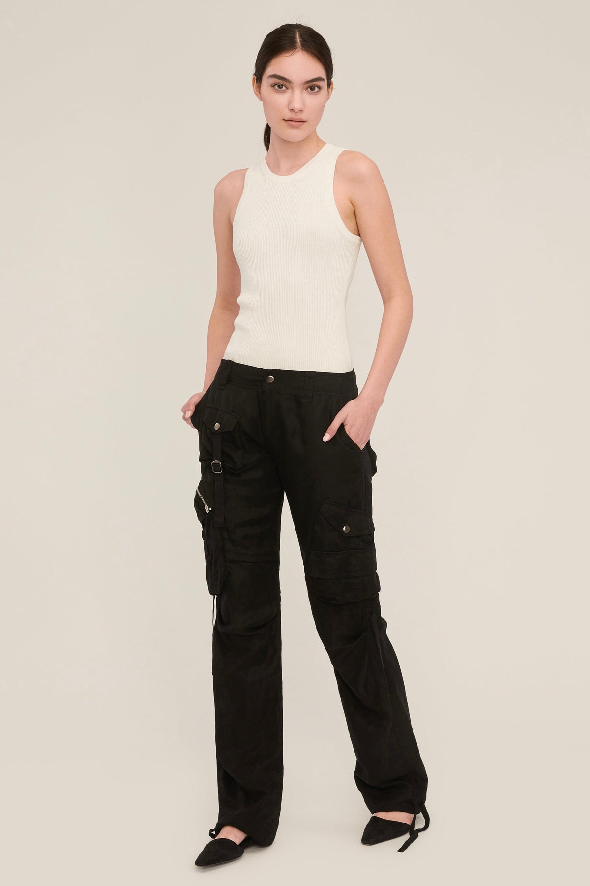 Jackson Low Rise Washed Cargo Pant in Soot | MARISSA WEBB