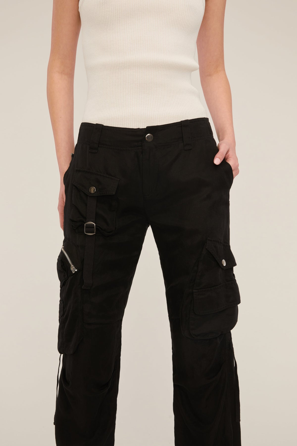 Jackson Low Rise Washed Cargo Pant in Soot | MARISSA WEBB