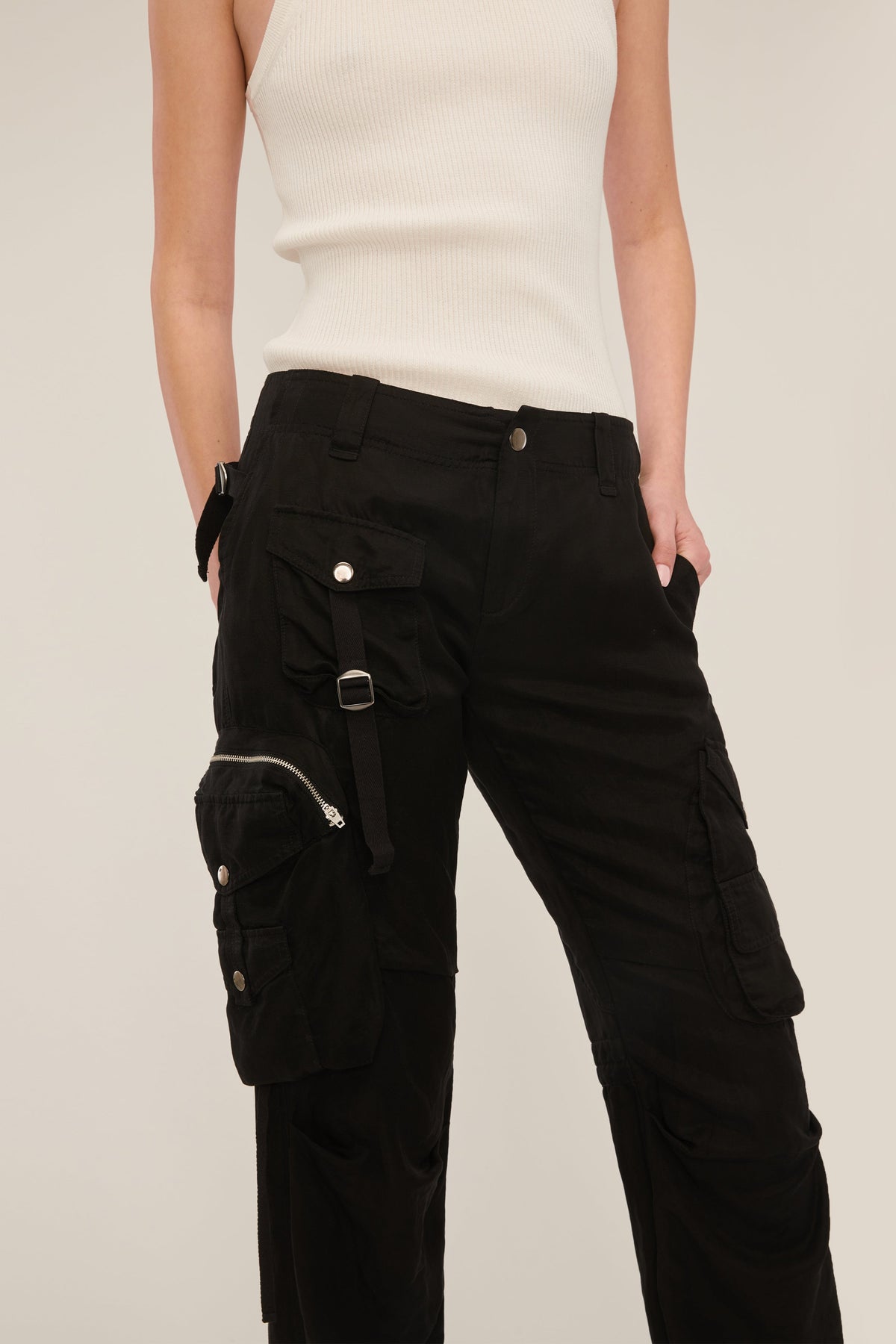 Jackson Low Rise Washed Cargo Pant in Soot | MARISSA WEBB