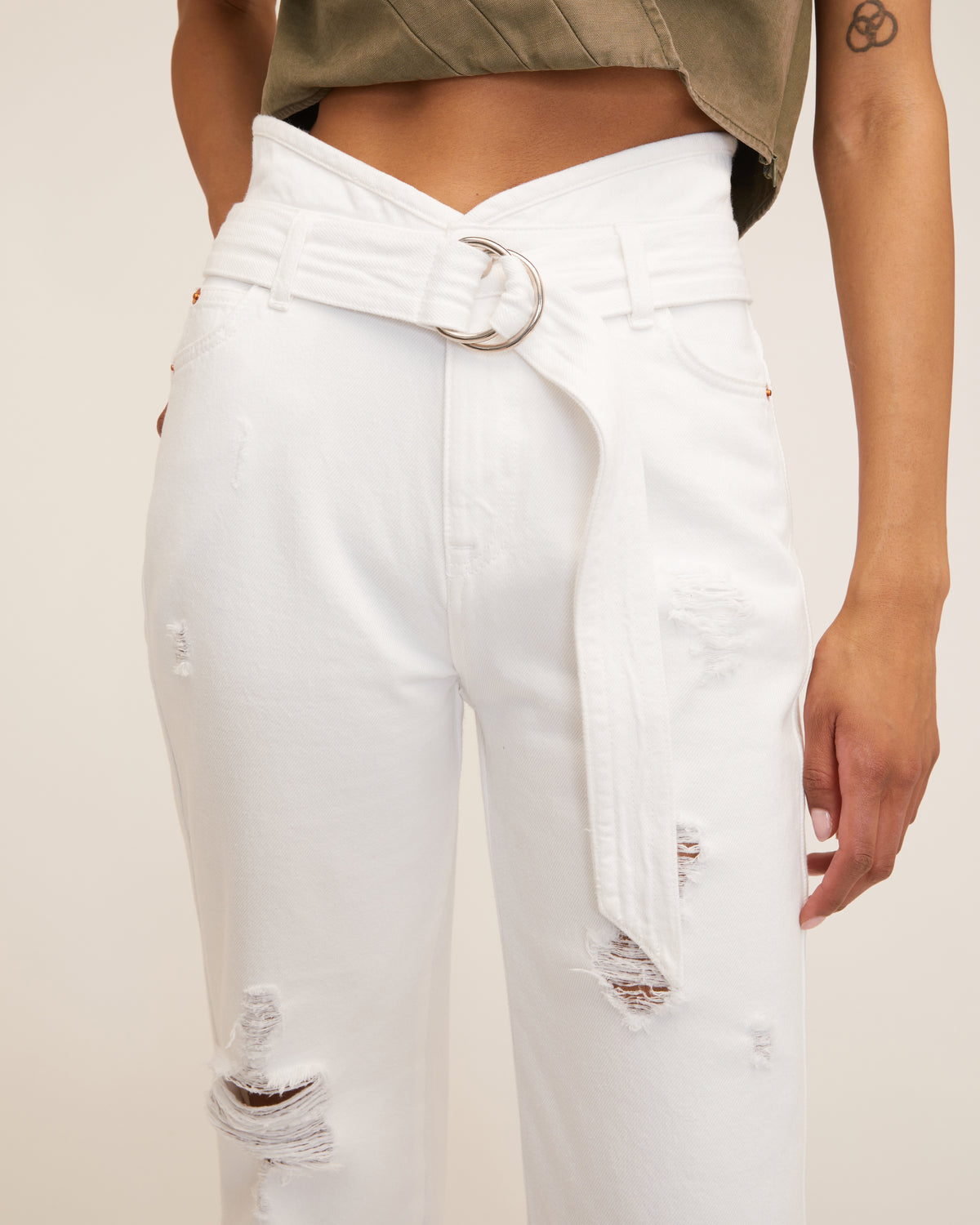Denim Pant in Off White | Sample Sale | MARISSA WEBB