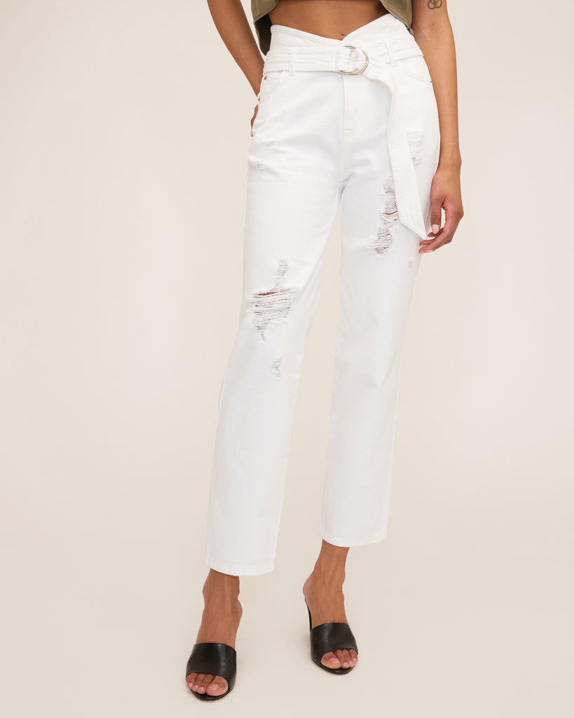 Denim Pant in Off White | Sample Sale | MARISSA WEBB