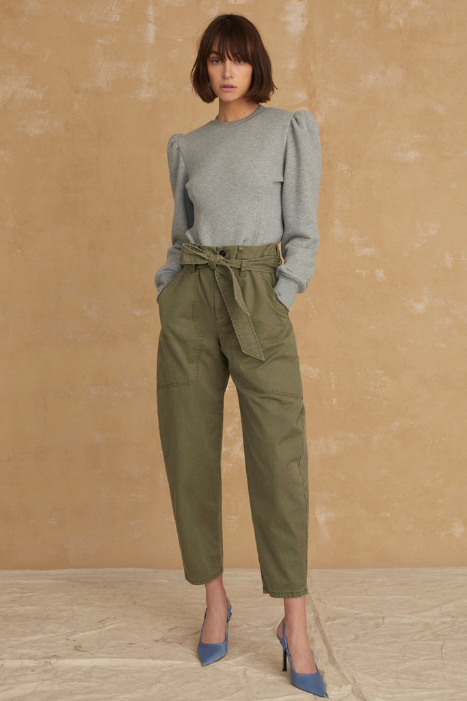 Adler Canvas Balloon Pant in Military Green | MARISSA WEBB