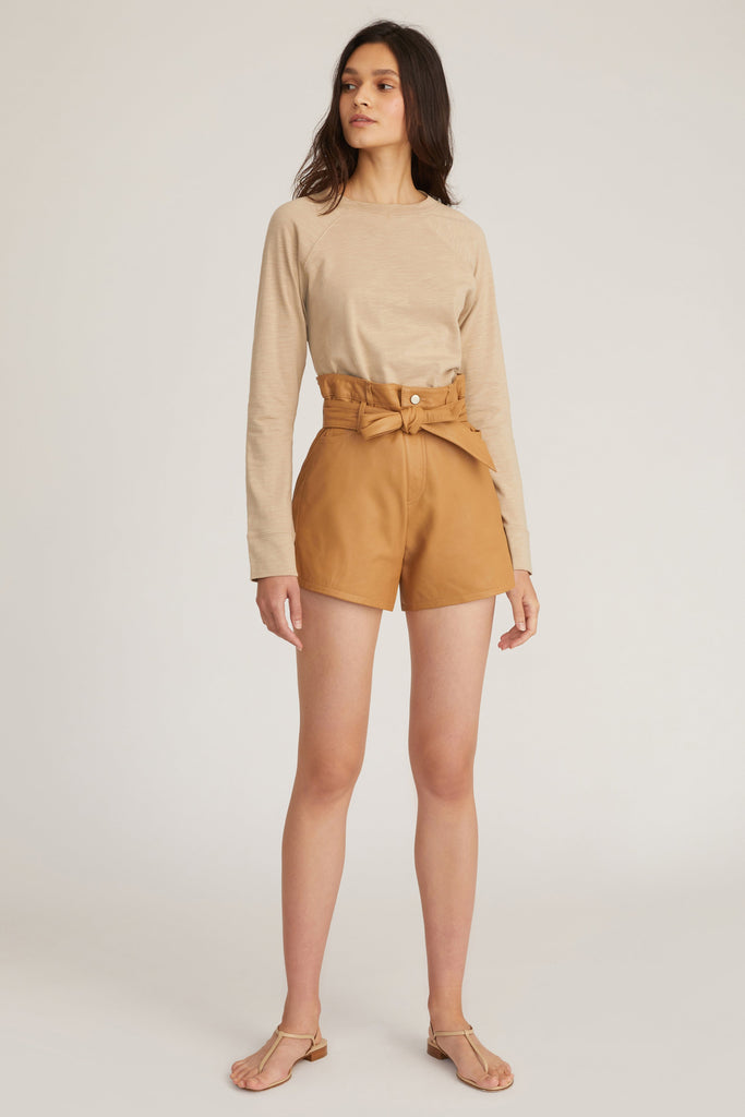 Banks Paper Bag Leather Boyfriend Short