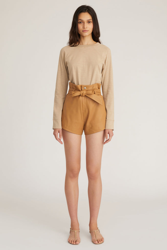 Banks Paper Bag Leather Boyfriend Short