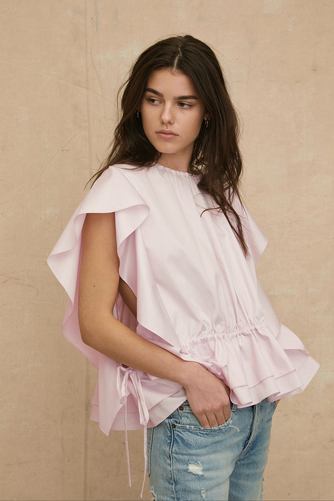 Lincoln Cotton Trapeze Top in Soft Pink | MARISSA WEBB