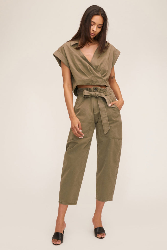 Adler Canvas Balloon Pant in Military Green | MARISSA WEBB