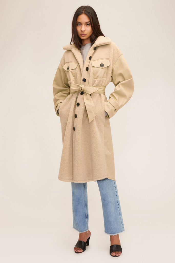 Frankie Sherpa Coated Canvas Trench | MARISSA WEBB