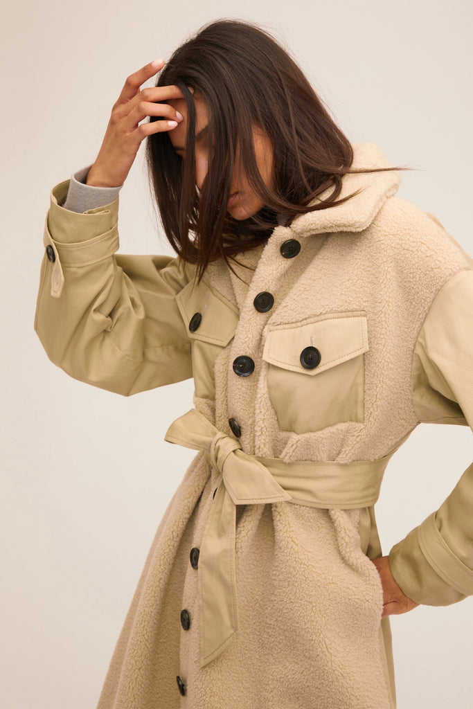 Frankie Sherpa Coated Canvas Trench | MARISSA WEBB